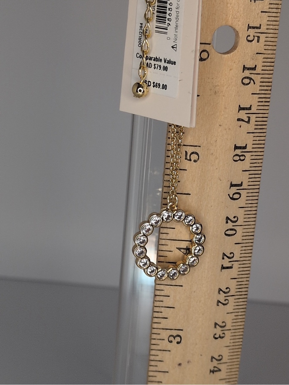 kate spade Gold tone Crystal Circle Pendant Necklace